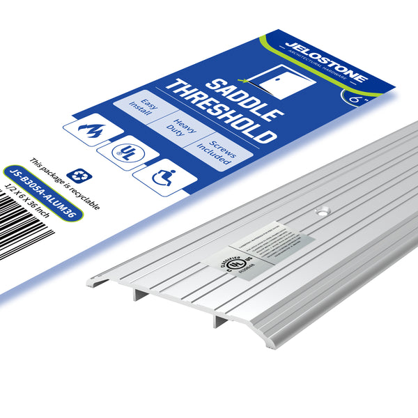 JELOSTONE Heavy-Duty Aluminum Door Threshold- Door Saddle- ADA accessible Barrier Free- Fire Rated- Door Thresholds for Exterior Doors, B305A