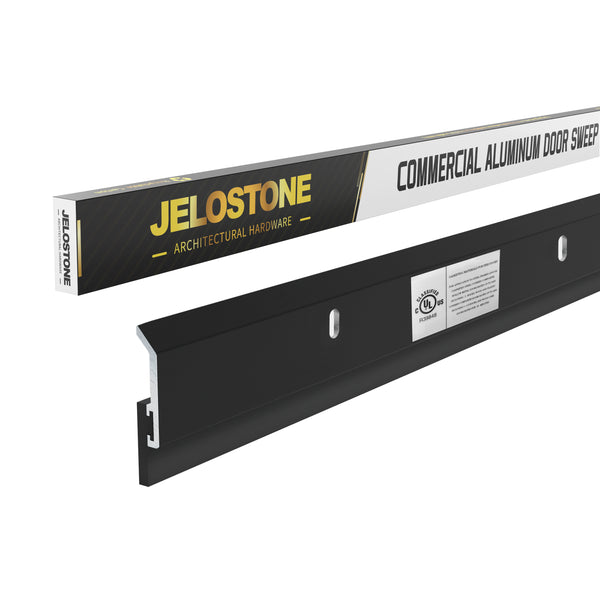 JELOSTONE 2 Pack - Commercial Door Bottom Sweep JS-N315, Heavy Duty Aluminum, with Neoprene Rubber Insert, Ideal for Residential & Commercial Use