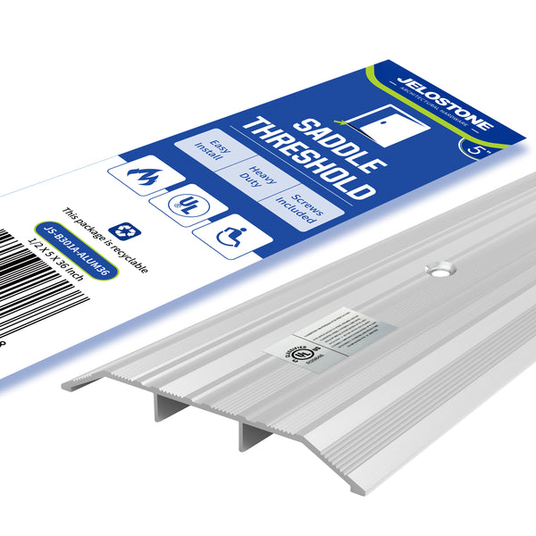 JELOSTONE Aluminum Door Threshold (Bronze) - Door Saddle- ADA Accessible Barrier Free- Fire Rated- 5" W x 1/2" H x 36" L Door Thresholds for Exterior Doors, B301A