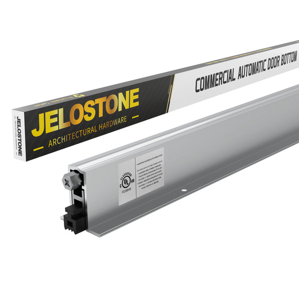 JELOSTONE Commercial Automatic Door Bottom, Mill Finish, 9/16" W x 36" L x 1-3/8"H, Aluminum Automatic Door Bottom, Full Mortise with Neoprene Insert, JS-4111RL