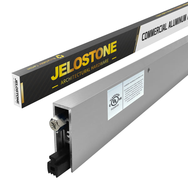 JELOSTONE Commercial Automatic Door Bottom, 5/8‘’W x 36''L x 1-7/8‘’H, Aluminum Automatic Door Bottom, Surface Applied or Semi-Mortise, with Neoprene Insert, JS-4131RL