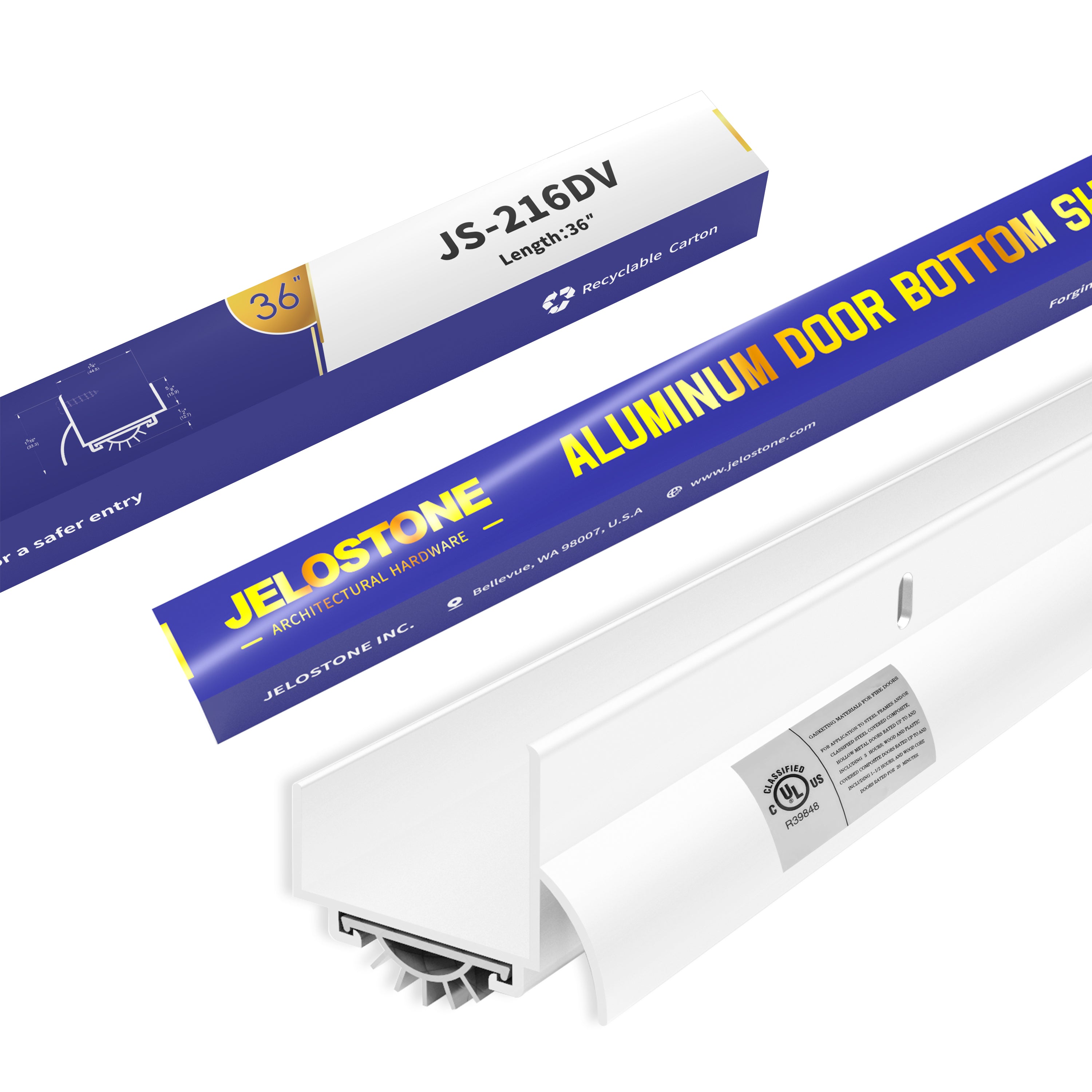 yuuu.　36 JELOSTONE 36 Inch U-Shaped Aluminum Door Bottom Sweep with Drip