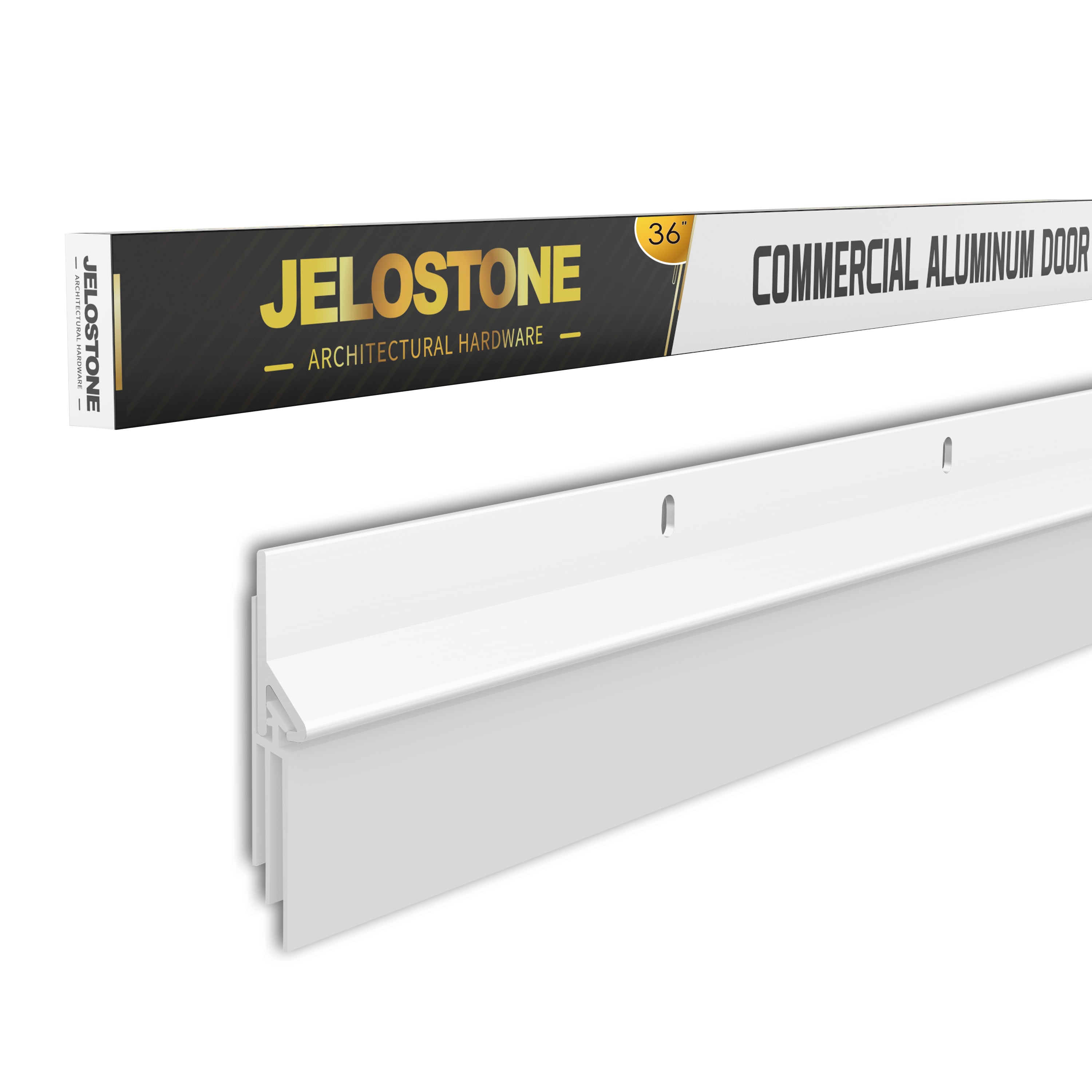 JELOSTONE 2 Pack - Aluminum Door Sweep with Vinyl Insert, Seals
